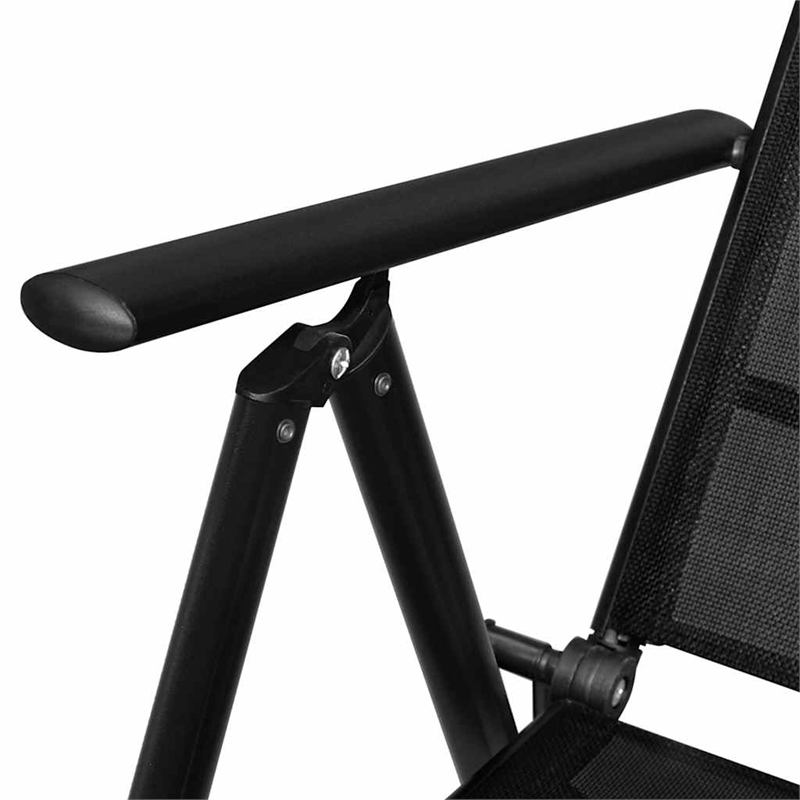 Afuera Living Powder-Coated Aluminum Standard Foldable Dining Set in Black