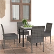Afuera Living Dining Set in Gray Poly Rattan Medium Lightweight Dining Set