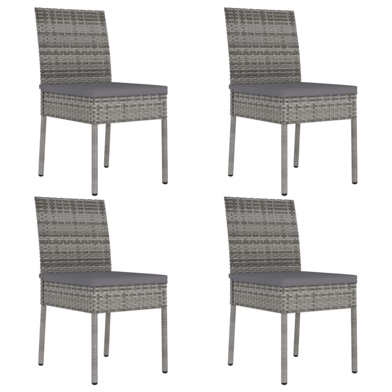 Afuera Living Dining Set in Gray Poly Rattan Medium Lightweight Dining Set