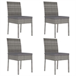 Afuera Living Dining Set in Gray Poly Rattan Medium Lightweight Dining Set