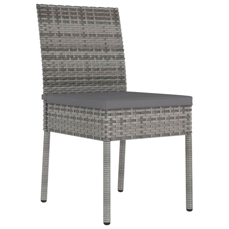 Afuera Living Dining Set in Gray Poly Rattan Medium Lightweight Dining Set