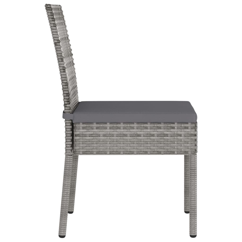Afuera Living Dining Set in Gray Poly Rattan Medium Lightweight Dining Set