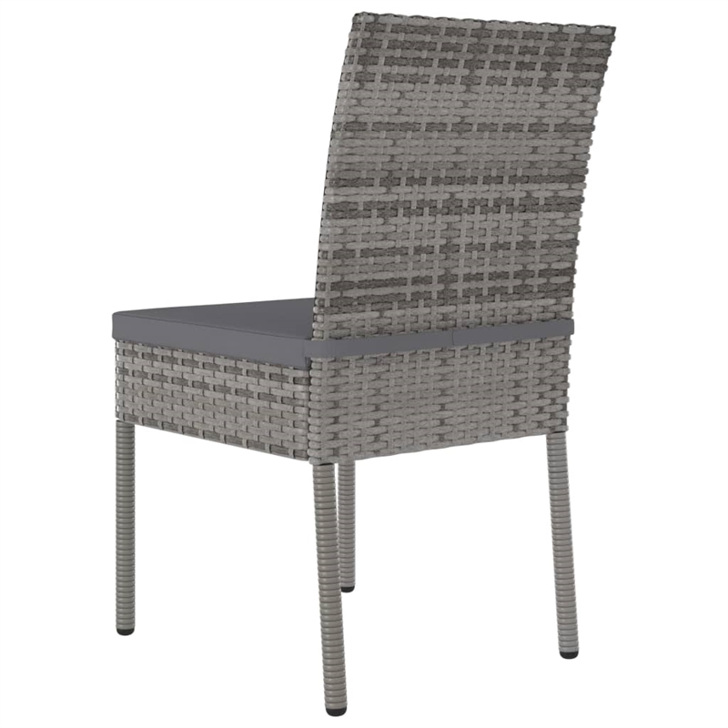 Afuera Living Dining Set in Gray Poly Rattan Medium Lightweight Dining Set