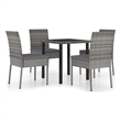 Afuera Living Dining Set in Gray Poly Rattan Medium Lightweight Dining Set