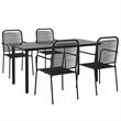 Afuera Living Cotton Rope & Powder-Coated Steel Garden Dining Set in Black