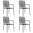 Afuera Living Cotton Rope & Powder-Coated Steel Garden Dining Set in Black