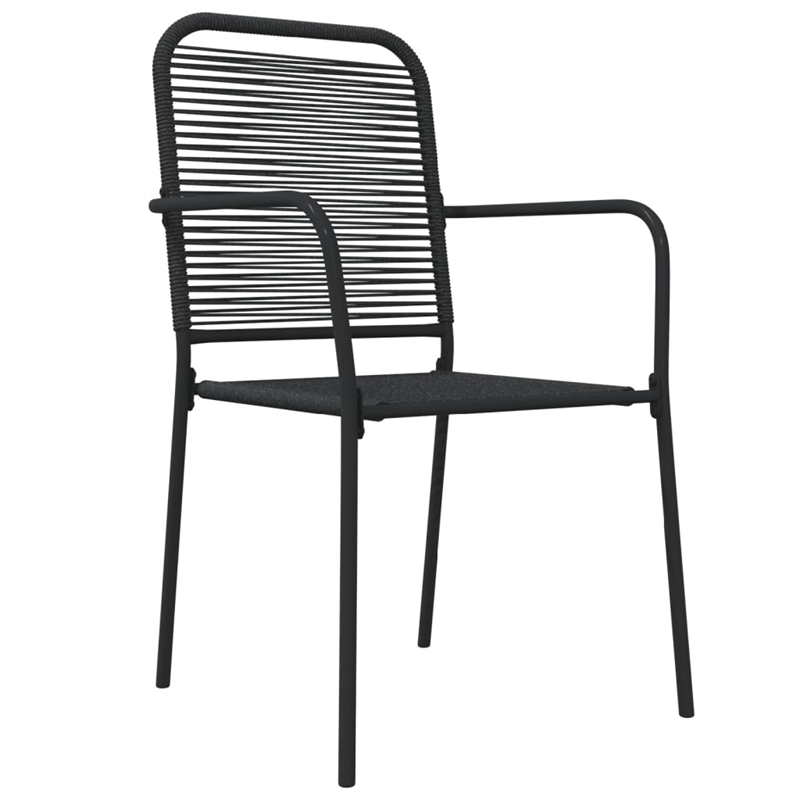Afuera Living Cotton Rope & Powder-Coated Steel Garden Dining Set in Black