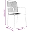 Afuera Living Cotton Rope & Powder-Coated Steel Garden Dining Set in Black