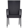 Afuera Living PE Rattan/Powder-Coated Steel/Glass Garden Dining Set in Black