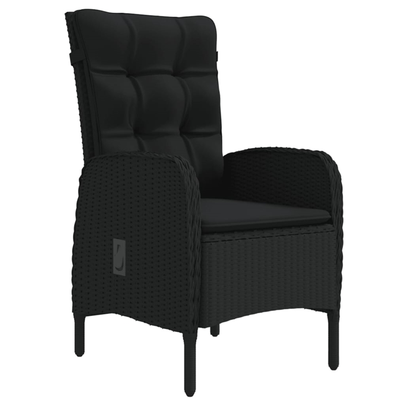 Afuera Living PE Rattan/Powder-Coated Steel/Glass Garden Dining Set in Black