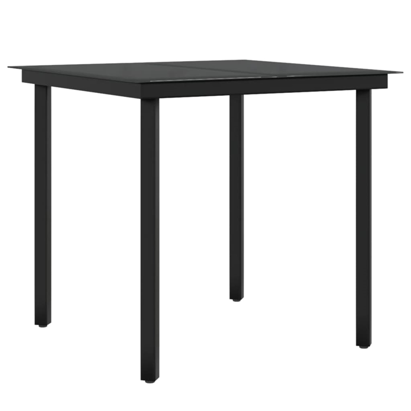 Afuera Living Poly Rattan Medium Removable Covers Garden Dining Set in Black