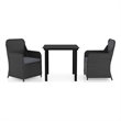 Afuera Living Poly Rattan Medium Removable Covers Garden Dining Set in Black
