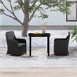 Afuera Living Poly Rattan Medium Removable Covers Garden Dining Set in Black
