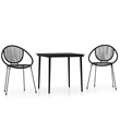 Afuera Living Powder-Coated Steel & PVC Rattan Stackable Dining Set in Black