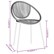 Afuera Living Powder-Coated Steel & PVC Rattan Stackable Dining Set in Black