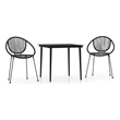 Afuera Living Powder-Coated Steel & PVC Rattan Stackable Dining Set in Black