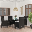 Afuera Living PE Rattan/Powder-Coated Steel/Glass Garden Dining Set in Black