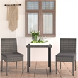 Afuera Living Dining Set in Gray Poly Rattan Small Durable Garden Dining Set
