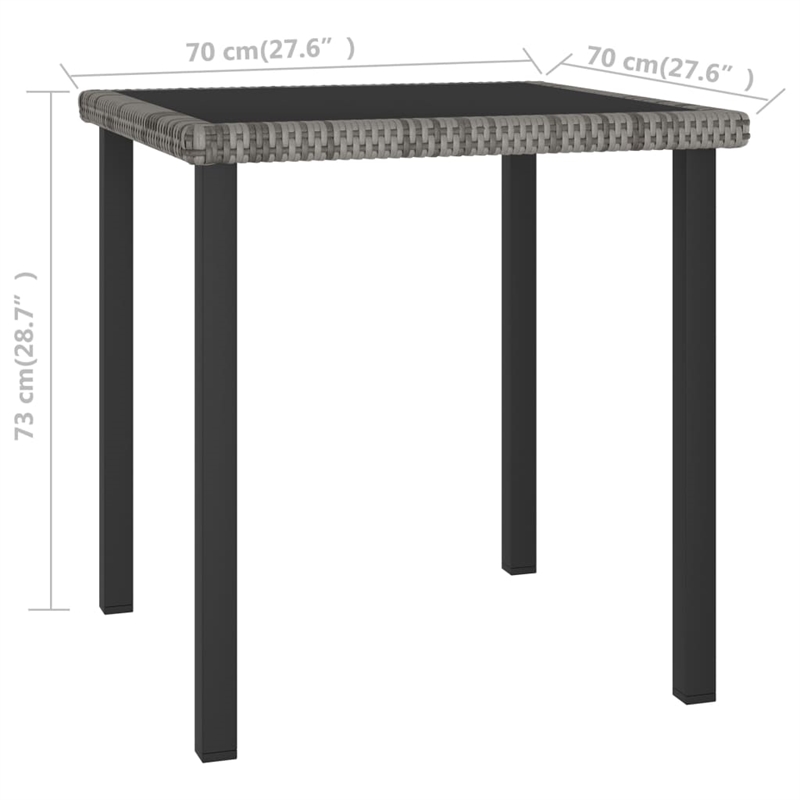 Afuera Living Dining Set in Gray Poly Rattan Small Durable Garden Dining Set