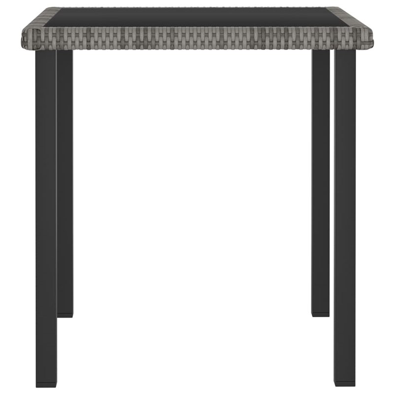 Afuera Living Dining Set in Gray Poly Rattan Small Durable Garden Dining Set