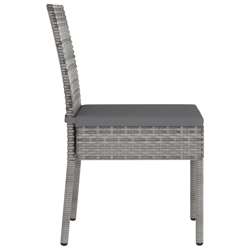 Afuera Living Dining Set in Gray Poly Rattan Small Durable Garden Dining Set