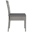 Afuera Living Dining Set in Gray Poly Rattan Small Durable Garden Dining Set