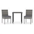 Afuera Living Dining Set in Gray Poly Rattan Small Durable Garden Dining Set