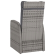 Afuera Living Outdoor Dining Set in Gray PE Rattan Large Adjustable Armrests
