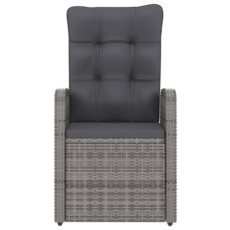 Afuera Living Outdoor Dining Set in Gray PE Rattan Large Adjustable Armrests