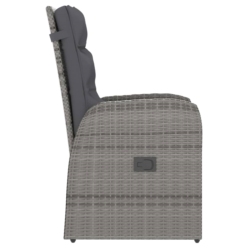 Afuera Living Outdoor Dining Set in Gray PE Rattan Large Adjustable Armrests