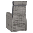 Afuera Living Outdoor Dining Set in Gray PE Rattan Large Adjustable Armrests