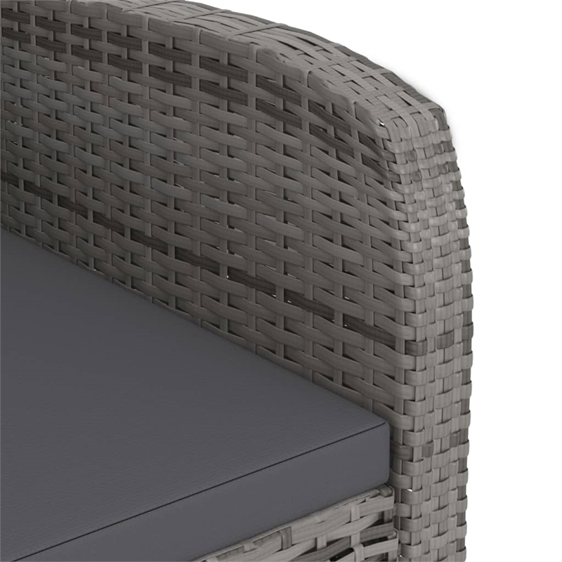 Afuera Living Outdoor Dining Set in Gray PE Rattan Large Adjustable Armrests