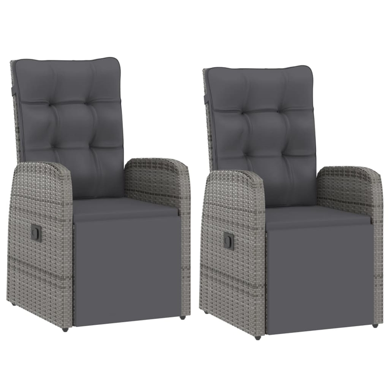 Afuera Living Outdoor Dining Set in Gray PE Rattan Large Adjustable Armrests