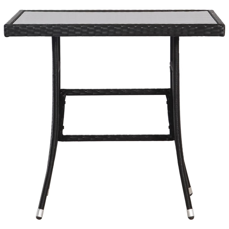 Afuera Living PE Rattan/Powder-Coated Steel/Glass Garden Dining Set in Black