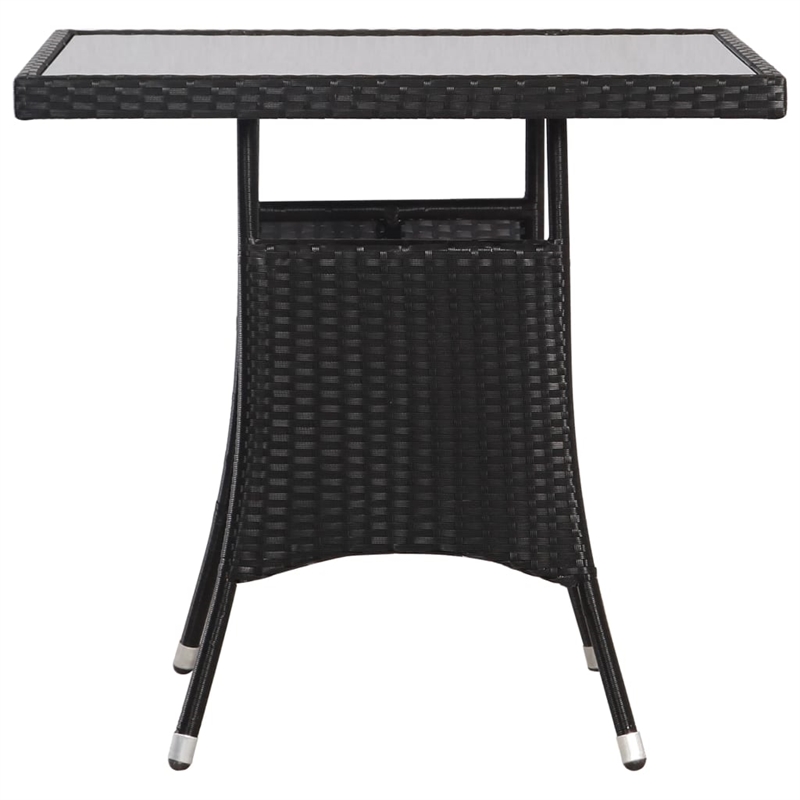 Afuera Living PE Rattan/Powder-Coated Steel/Glass Garden Dining Set in Black