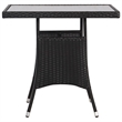 Afuera Living PE Rattan/Powder-Coated Steel/Glass Garden Dining Set in Black