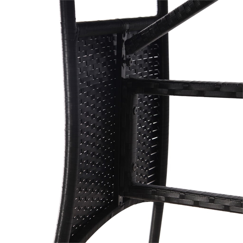 Afuera Living PE Rattan/Powder-Coated Steel/Glass Garden Dining Set in Black