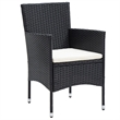Afuera Living Garden Dining Set in Black Poly Rattan Small Breathable Design