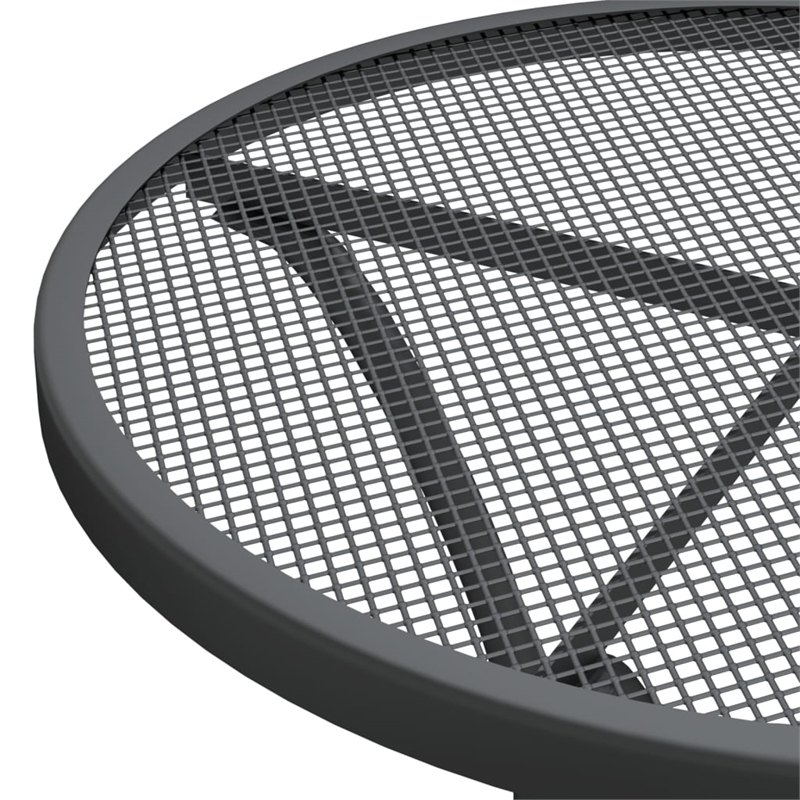 Afuera Living Expanded Metal Mesh With E-Coating Dining Set in Anthracite/Gray