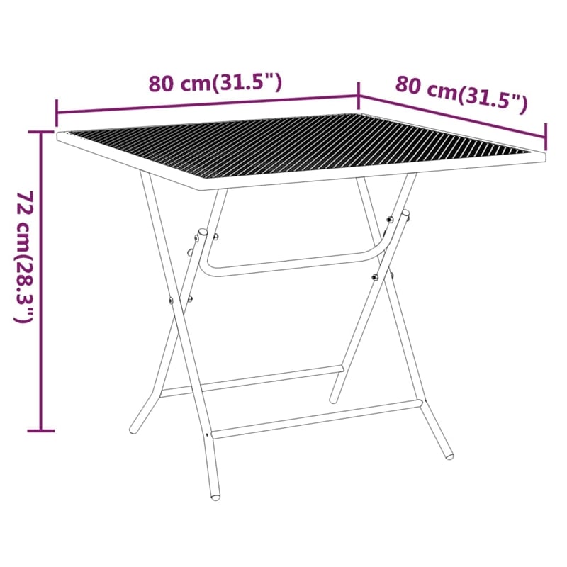 Afuera Living Expanded Metal Mesh With E-Coating Dining Set in Anthracite/Gray