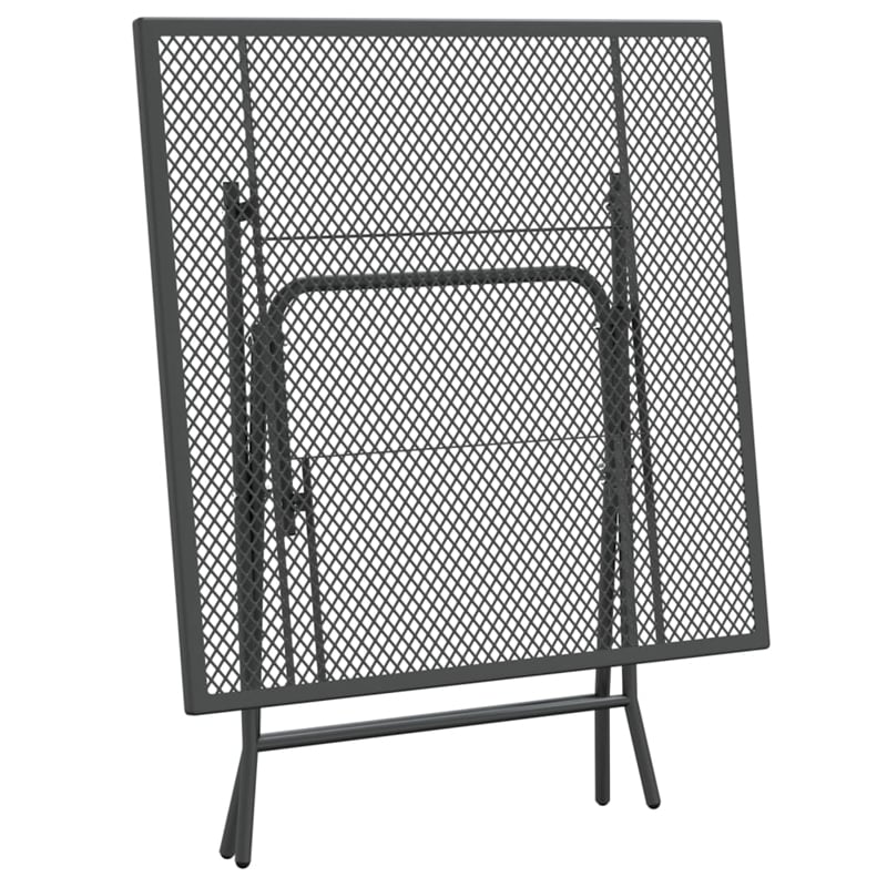 Afuera Living Expanded Metal Mesh With E-Coating Dining Set in Anthracite/Gray