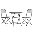 Afuera Living Expanded Metal Mesh Small Foldable Dining Set in Anthracite/Gray