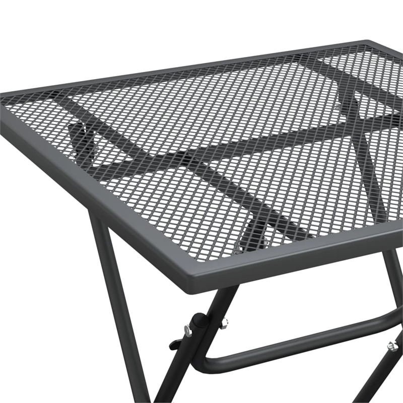Afuera Living Expanded Metal Mesh Small Foldable Dining Set in Anthracite/Gray