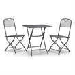 Afuera Living Expanded Metal Mesh Small Foldable Dining Set in Anthracite/Gray