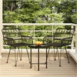 Afuera Living Poly Rattan & Tempered Glass Standard Garden Dining Set in Black