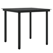 Afuera Living Poly Rattan/Powder-Coated Steel/Glass Garden Dining Set in Black