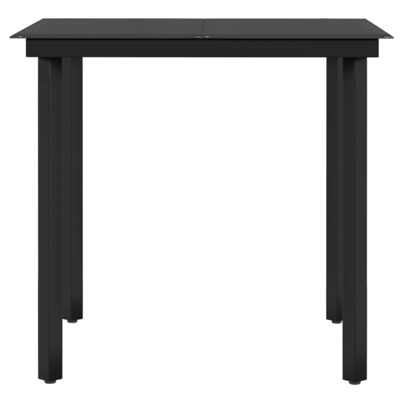 Afuera Living Poly Rattan/Powder-Coated Steel/Glass Garden Dining Set in Black