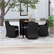 Afuera Living Poly Rattan/Powder-Coated Steel/Glass Garden Dining Set in Black
