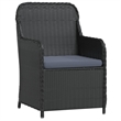 Afuera Living Poly Rattan/Powder-Coated Steel/Glass Garden Dining Set in Black