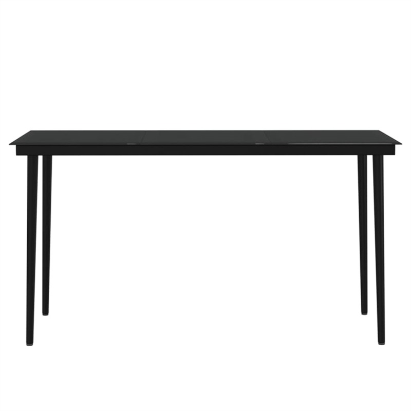 Afuera Living Poly Rattan/Powder-Coated Steel/Glass Garden Dining Set in Black